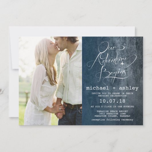 Ons avontuur begint met het uitnodigen van een bru kaart (Voorkant)