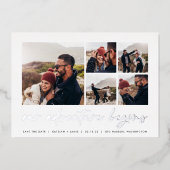 Ons avontuur begint | Multi-foto slaat de datum op Folie Uitnodiging (Voorkant)