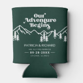 Ons avontuur begint te redden de datum bos groen blikjeskoeler (Achterkant)