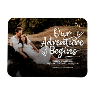 Ons Avontuur Begint Trouw Save The Date Foto Magneet