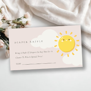 Ons Baby shower met kleine zonnige roze luidere ri Informatiekaartje