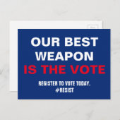 Ons beste wapen is het stemregister om te stemmen briefkaart (Voorkant / Achterkant)