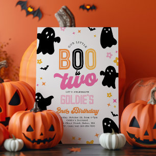 Ons boek is twee Halloween-uitnodigingen Kaart