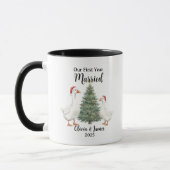Ons Eerste Getrouwde Jaar Eend Kerstdag Mok (Links)