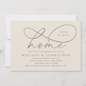 Ons eerste huis, gezellig housewarming party kaart (Voorkant)