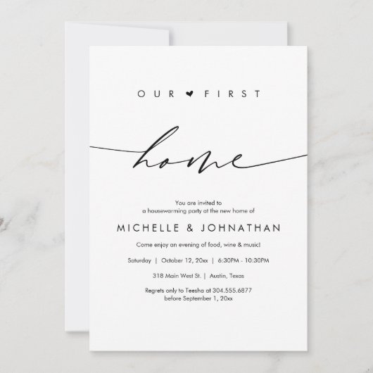 Ons eerste huis, Housewarming feestviering Kaart (Voorkant)