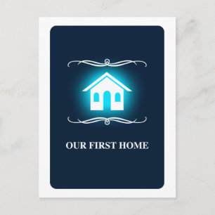 ons eerste huis ( mod - thuis ) briefkaart
