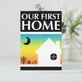 ons eerste huis (regenboogzonsondergang) kaart (Staand voorkant)