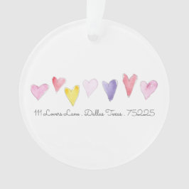 ONS EERSTE HUIS Sweet Hearts Art Love Adres Ornament