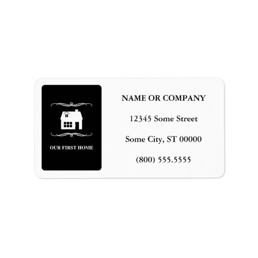 ons eerste huis ( zwart - wit mod ) etiket (Voorkant)