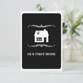 ons eerste huis ( zwart - wit mod ) kaart (Staand voorkant)