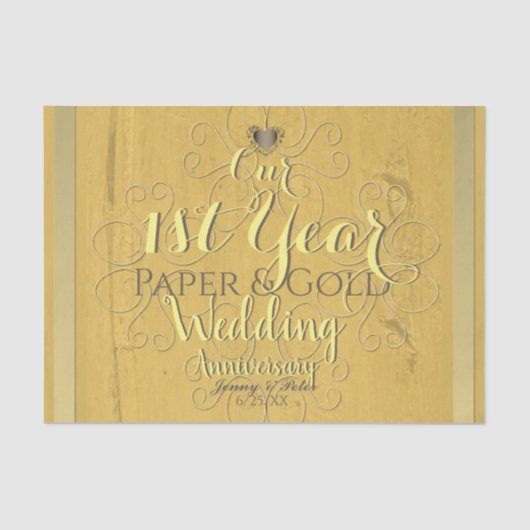 "Ons eerste jaar papier en (Faux)goudweddenschap" (Voorkant)