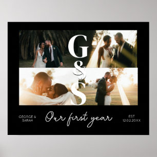 ons eerste jaar samen Trouwdagjubileum 5 foto's Poster