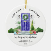 Ons eerste kerst in New House keramische versierin Keramisch Ornament (Voorkant)