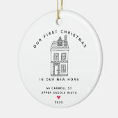 Ons eerste kerst nieuwe startpunt keramisch ornament (Links)