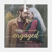 Ons eerste kerstcadeautje Glass Photo Ornament (Voorkant)