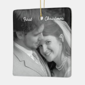 Ons eerste kerstcadeautje Ornament met foto's van  (Links)