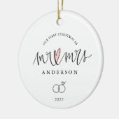 Ons eerste kerstfeest als de heer en mevrouw Ceram Keramisch Ornament (Links)