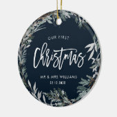 ons eerste kerstfeest als de heer . en mrs. winter keramisch ornament (Links)