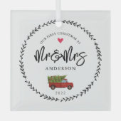 Ons eerste kerstfeest als de heer & Mrs. Glas Ornament (Voorkant)