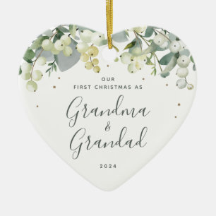 Ons eerste kerstfeest als grootouders Foto Hart Keramisch Ornament