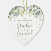 Ons eerste kerstfeest als grootouders Foto Hart Keramisch Ornament (Links)
