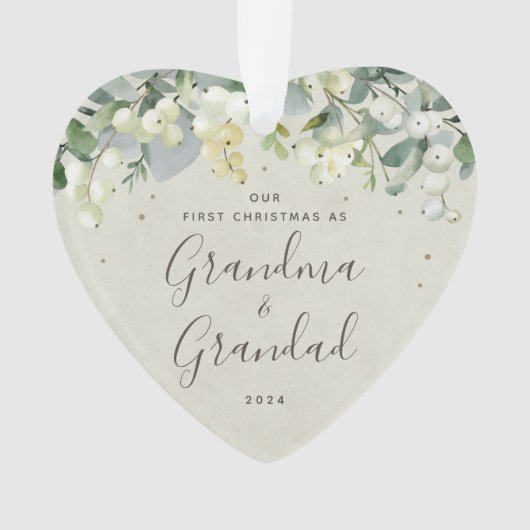 Ons eerste kerstfeest als grootouders Foto Hart Ornament (voorkant)