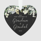 Ons eerste kerstfeest als grootouders Foto Hart Ornament (voorkant)