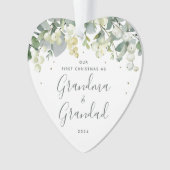 Ons eerste kerstfeest als grootouders Foto Hart Ornament (voorkant)