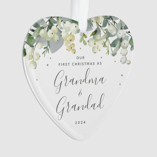 Ons eerste kerstfeest als grootouders Foto Hart Ornament (voorkant)
