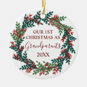 Ons eerste kerstfeest als grootouders Kerstmis Keramisch Ornament (Voorkant)
