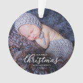 Ons eerste kerstfeest als grootouders White Script Ornament (voorkant)