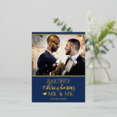 Ons eerste kerstfeest als Mr. Folie Feestdagen Briefkaart (Staand Voorkant)