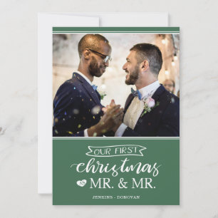 Ons eerste kerstfeest als Mr. & Mr. Feestdagenkaart
