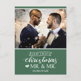 Ons eerste kerstfeest als Mr. & Mr. newlyweds Feestdagenkaart