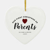 Ons eerste kerstfeest als ouders op persoonlijke t keramisch ornament (Voorkant)