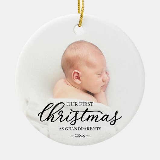 Ons eerste kerstfeest als zwarte grootouders keramisch ornament (Voorkant)