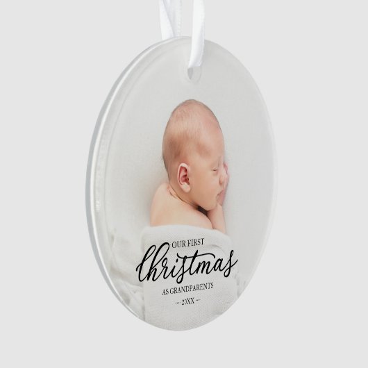 Ons eerste kerstfeest als zwarte grootouders ornament (voorkant)