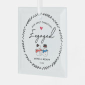 Ons eerste kerstfeest glas ornament (Voorkant links)