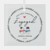 Ons eerste kerstfeest glas ornament (Voorkant)