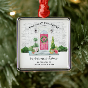 Ons eerste kerstfeest in New House Metal Ornament