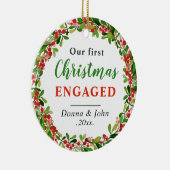 Ons eerste kerstfeest | Kerstmis Keramisch Ornament (Rechts)
