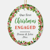 Ons eerste kerstfeest | Kerstmis Keramisch Ornament (Links)