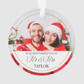 Ons eerste kerstfeest samen Aangepaste foto Ornament (achterkant)