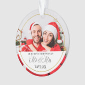 Ons eerste kerstfeest samen Aangepaste foto Ornament (voorkant)