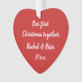 Ons eerste kerstfeest samen Acrylhart ornament (voorkant)