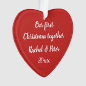 Ons eerste kerstfeest samen Acrylhart ornament (voorkant)