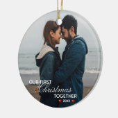 Ons eerste kerstfeest samen - Foto - Keramisch Ornament (Links)