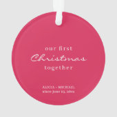 Ons eerste kerstfeest samen met een fotoliefdesscr ornament (achterkant)