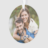 Ons eerste kerstfeest samen met een fotoliefdesscr ornament (voorkant)